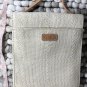 Nine West White Woven Canvas Side Purse