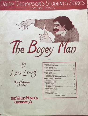The Bogey Man 1936 John Thompson's Students Series Piano Sheet Music SCARCE