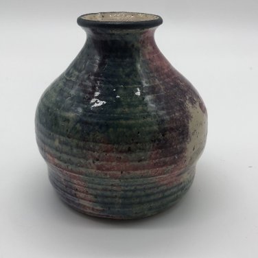 Handmade Multicolor Ceramic Pottery Stoneware Handmade Signed Vase 4&acirc;��