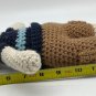 Handmade Crocheted Amigurumi Boy Doll 15&acirc;�� Navy blue shirt orange shoes blue eyes