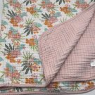 Chick Pea Muslin Stroller Baby Blanket Tropical Hibiscus Flower Pink Cotton 42”