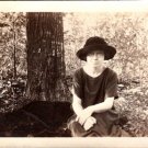 1940s Photo 3.5" x 2.5" Middle Age Glasses Brimmed Hat Women Posing Shade Tree