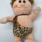 Caveman Plush Leopard Outfit 13.5" h Necklace Bead Eyes Toy Works