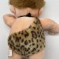 Caveman Plush Leopard Outfit 13.5" h Necklace Bead Eyes Toy Works