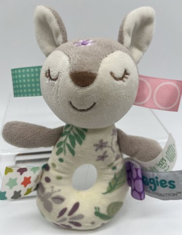 Mary Meyer Taggies Flora Fawn Rattle Lovey Plush Stuffed Animal Sensory Baby Toy