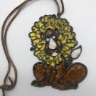 Handmade Lion Glass Sun Catcher Window Art Makit & Bakit Gold Mane 5”