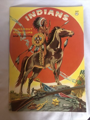 Lowe Coloring Book Indians Punchouts Stand-Ups & 1963 paper dolls unused SCARCE!