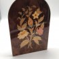 Handmade INLAID WOOD FLORAL INLAY BOOK END LAMINATE HINGED