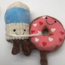 Frankford Donut Let Me Go Plush Toy Milk Cup and Donut 9” CLEAN