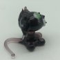 Handmade Blown Glass Art Animal Small Purple LION Figurine with Green Eyes
