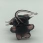 Handmade Blown Glass Art Animal Small Purple LION Figurine with Green Eyes
