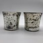Mercury Silver Gold Glass Set of 2 Wedding Votive Tea Light Holders 3â