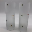 Handmade Polka Dot Hand Painted High Ball Tumbler Frosted Glasses Beautiful