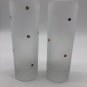 Handmade Polka Dot Hand Painted High Ball Tumbler Frosted Glasses Beautiful