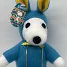 Peanuts Snoopy the Dog Blue Easter Bunny Soft Plush Toy 8” Whitmans Candy Holder