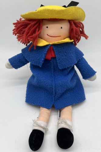 Eden Madeline Plush Doll 1990 Eden Yellow Felt Hat Blue Dress 14&acirc;��