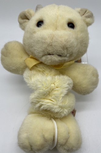 Dakin Musical Yellow Plush Cow Musical Pull Toy Twinkle Lullaby Baby Song 1993
