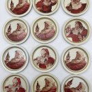Coca Cola SANTA CLAUS Coaster Set of 12 Metal Tin 1980s Coca-Cola Co.