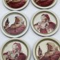 Coca Cola SANTA CLAUS Coaster Set of 12 Metal Tin 1980s Coca-Cola Co.