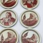 Coca Cola SANTA CLAUS Coaster Set of 12 Metal Tin 1980s Coca-Cola Co.