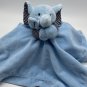 Carters Elephant Lovey 15" Security Blanket Blue Velour Satin Rattle Stripe 2015