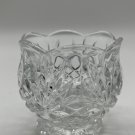 Clear Crystal Ind. Fan & Diamond Design Carolyn Style Candle Holder 3”