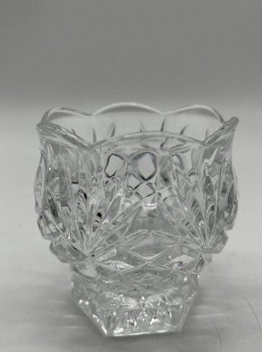 Clear Crystal Ind. Fan & Diamond Design Carolyn Style Candle Holder 3&acirc;��
