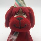 Dakin PET DREAMS by R. Dakin RED DOG BEAR sawdust Velvet BIRTHDAY PARTY HAT