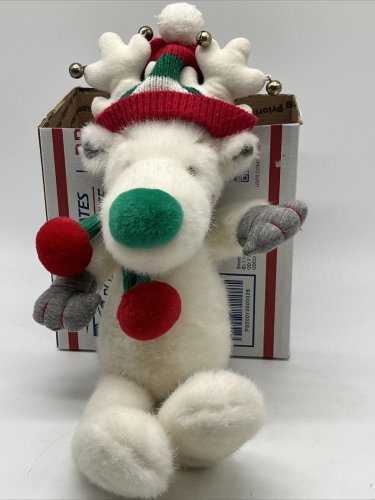 Applause Snobell White Reindeer 16&acirc;�� Plush Christmas