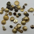 Metal Brass Gold Silver Bronze Tone Buttons Military Nautical Scarce 40 Pcs
