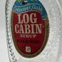 LOG CABIN SYRUP Embossed Glass BOTTLE METAL CAP BENJAMIN FRANKLIN