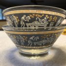 CERA GLASS Etruscan Frieze Serving Bowls w/ Greek Key Pattern RARE Set of 2