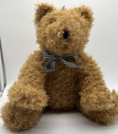 Melissa & Doug 15" CURLY Cuddly Brown Teddy Bear Plush Huggable Soft CLEAN!