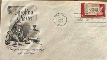 USPS First Day Cover Issue 1963 Edenton NC Charter Tercentenary Envelope #2