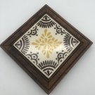 Hand Carved HandmadeWood and Hand Painted Mexico Tile Kitchen Trivet Lovely 6”