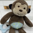 Carters Chime and Chew Crinkle Monkey Teether Plush 8" Stuffed Baby Toy 2015