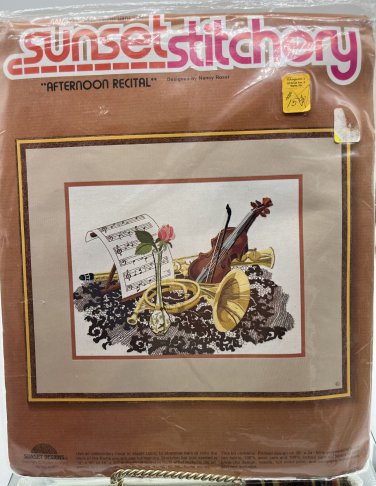 Sunset Stitchery Crewel Kit 1979 Afternoon Recital Nancy Rossi #2202 NEW