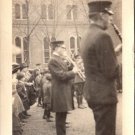 1940s Photo 3.5" x 2.5" Military Band Parade Crowd Instruments Uniforms