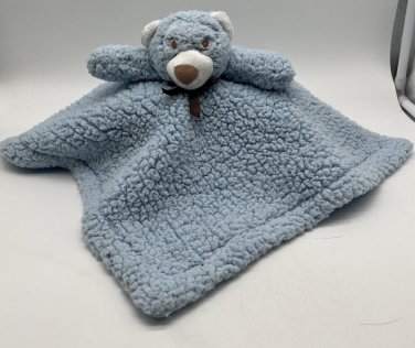 Beansprouts Blue Teddy Bear Security Blanket Lovey Fleece Satin 14&acirc;�� x 14&acirc;��