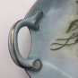 Hand Painted White Roses Robin Egg Blue Porcelain Signed Trinket Dish Nappy