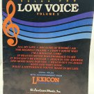 Solos for Low Voice Volume 2 Sheet Music Book Lexicon Performance Tracks 1981