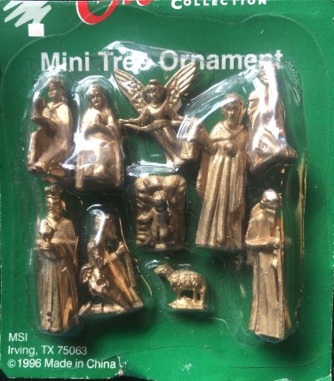 Christmas Collection MiniTree Decoration Gold/Glitter Nativity Mini Tree