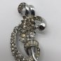 1950 Style Crystal Clear Rhinestone Silver Spray Pin Brooch 2&acirc;��