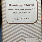WEDDING MARCH Bridal Chorus from Lohengrin Opera Wagner Piano Sheet Music 1949