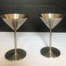 OGGI 6 Ounce oz Stainless Steel Martini/Cocktail Glasses Set of 2