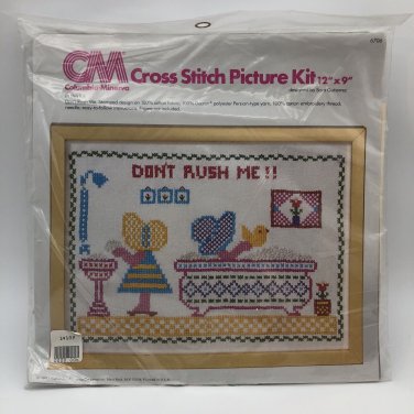 Columbia-Minerva Cross Stitch Picture Kit 12x9" "Don't Rush Me! New