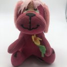 PET DREAMS by R. Dakin PINK DOG BEAR sawdust Velvet Holding Flower Daisy