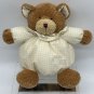 CARTERS GINGHAM PLAID YELLOW TAN BEAR  MARK BABY RATTLE SCARCE 7&acirc;��