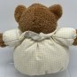 CARTERS GINGHAM PLAID YELLOW TAN BEAR  MARK BABY RATTLE SCARCE 7&acirc;��