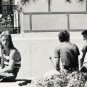 B&W Photo 70s City Street Man In Striped Tanktop Chatting 5â x 3.5â